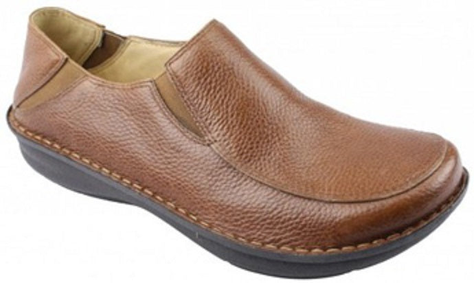 Alegria Schuster Slip On Cognac Leather Mens Casual AM-SCH-500
