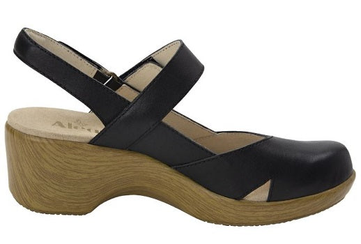 Alegria Tarah Women's Black Closed Toed Open Back Comfort Sandal TAR-601