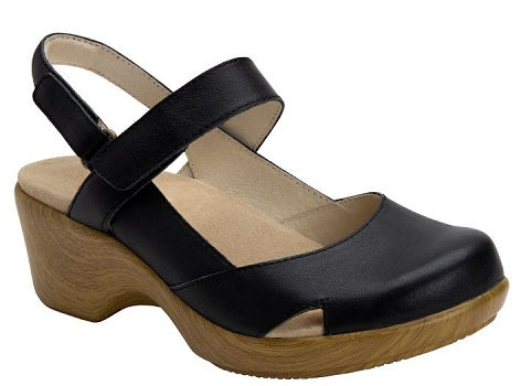 Alegria Tarah Women's Black Closed Toed Open Back Comfort Sandal TAR-601