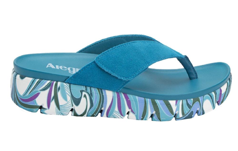 Alegria Teal Astara I Got You Babe Womens Adjustable Strap Thong Sandals AST-173