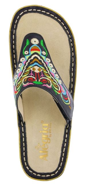 Alegria Vanessa Chrysalis Black Womens Comfort Thong Sandals VAN-259