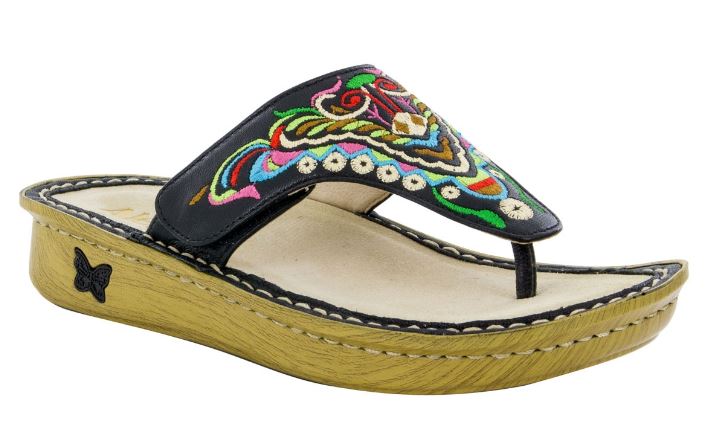 Alegria Vanessa Chrysalis Black Womens Comfort Thong Sandals VAN-259