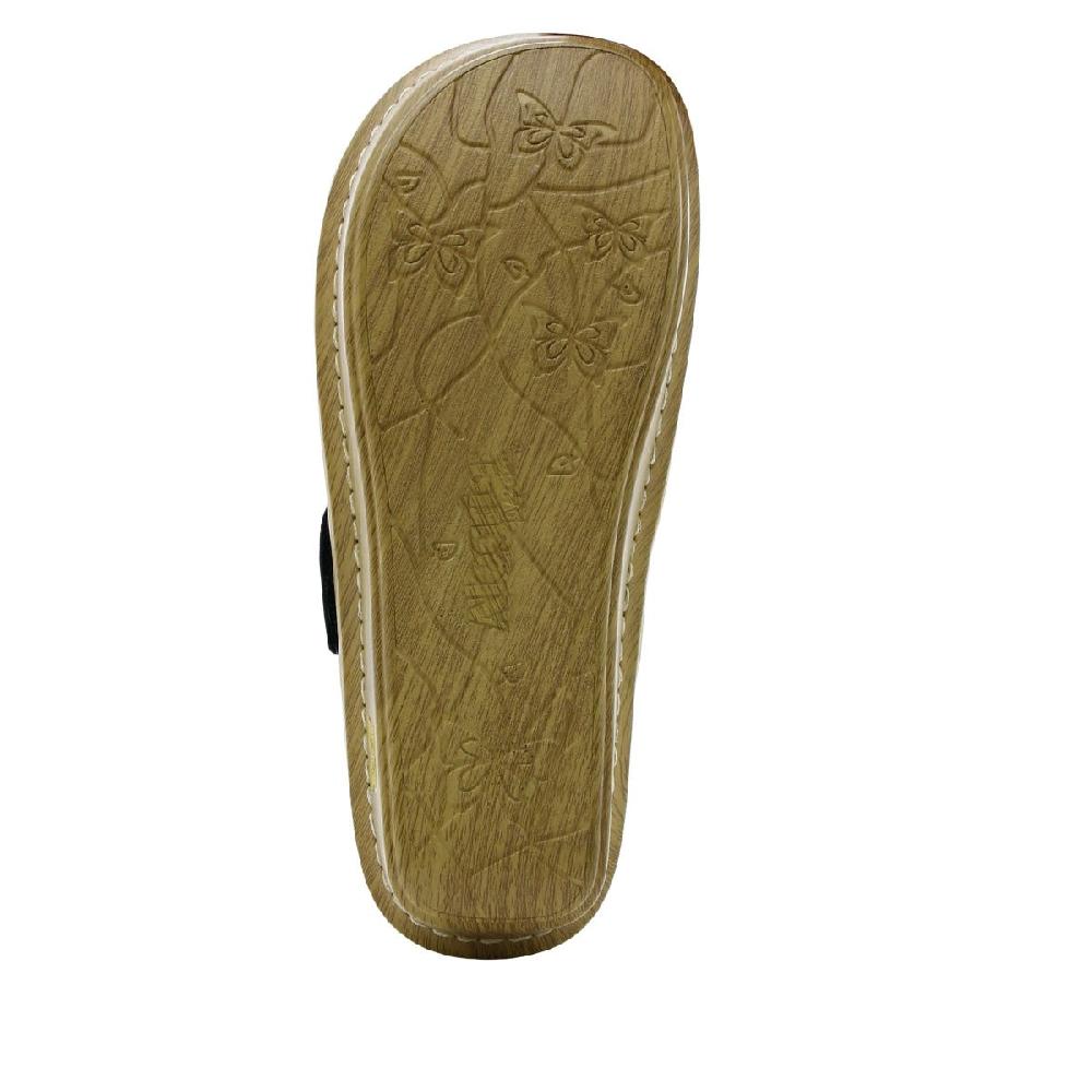 Alegria Vanessa Mandala Black Womens Thong Sandals VAN-177