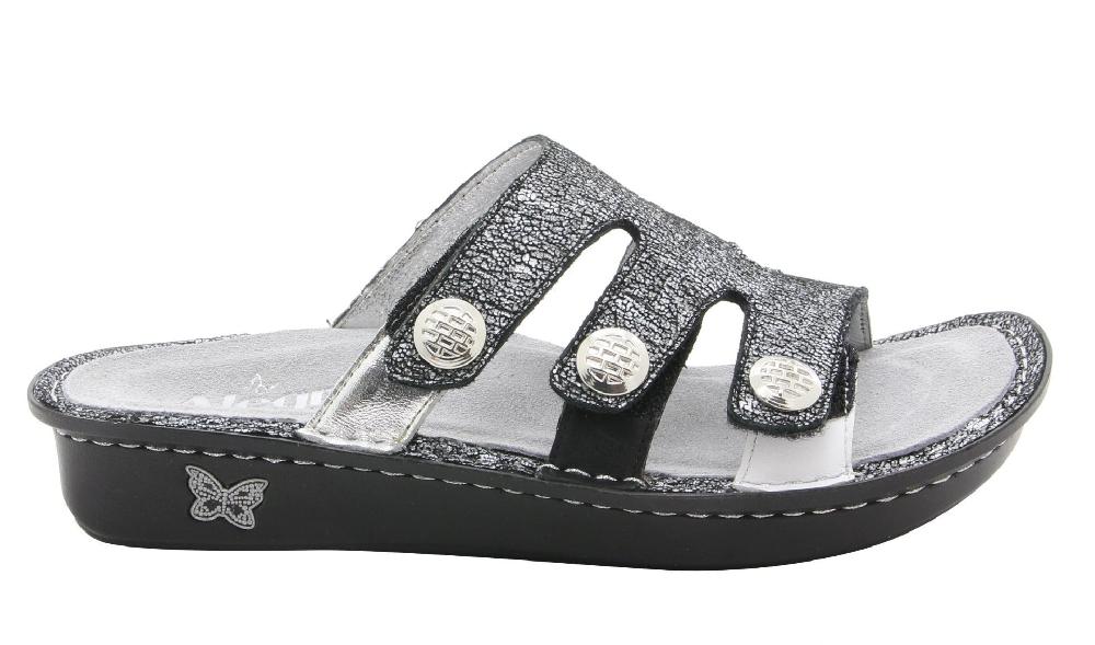 Alegria Venice Chirpy Pewter Womens Adjustable Strap Sandals VEN-900