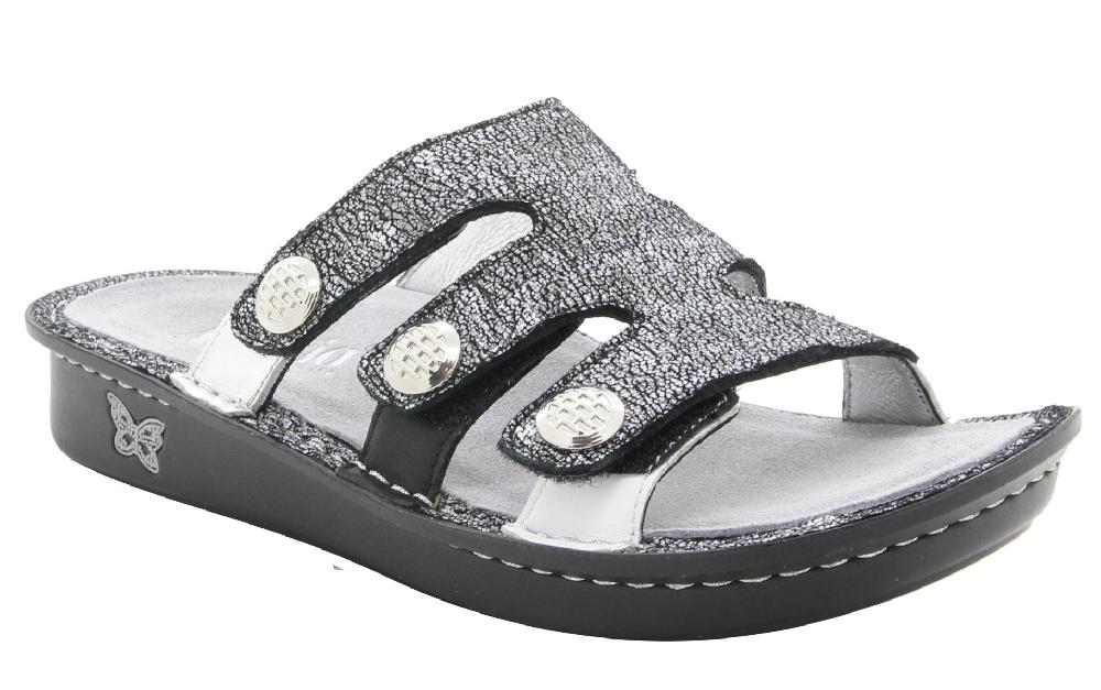 Alegria Venice Chirpy Pewter Womens Adjustable Strap Sandals VEN-900
