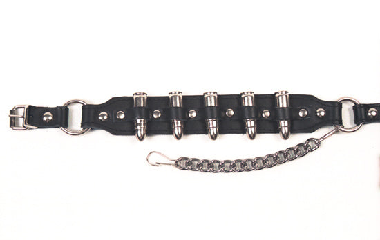 Almax Black Strap with Silver Bullets on Almax Boot Bracelets SILVERBULLET
