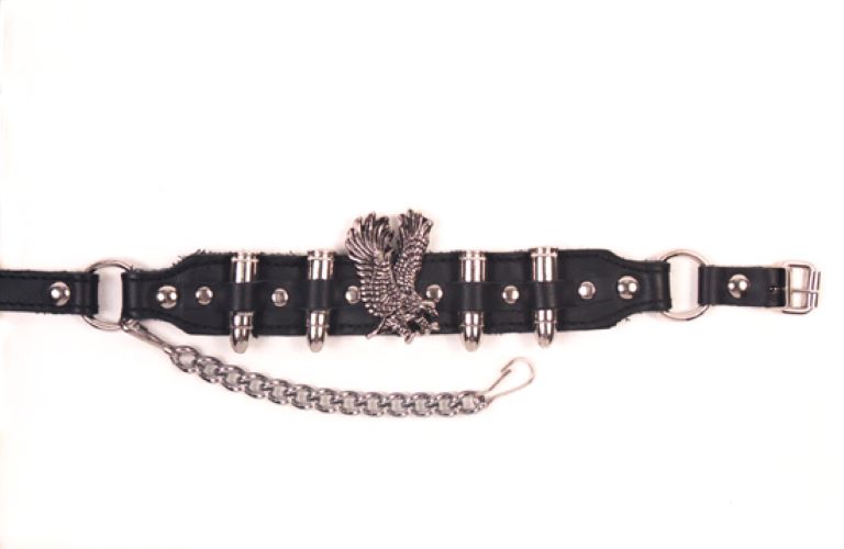 Almax Black with Silver Bullet look Boot Strap pair 521E