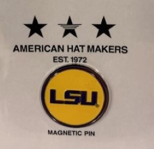 American Hat Makers LSU Hat Pin Magnet L STATE U PIN