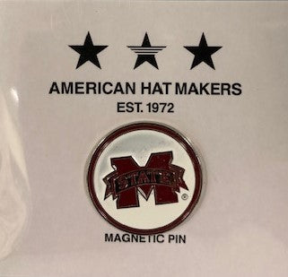 American Hat Makers Mississippi State Hat Pin Magnet MISS STATE UPIN