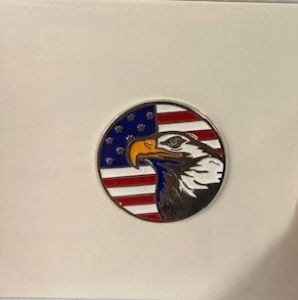 American Hat Makers Red White Blue US Flag Eagle Magnet Pin GB0011