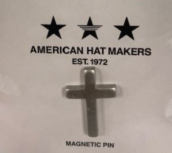 American Hat Makers Silver Cross Hat Pin Magnet CROSS HAT PIN