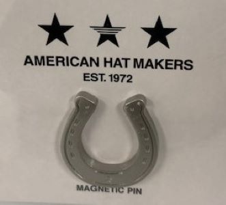 American Hat Makers Silver Horse Shoe Hat Pin Magnet HORSE SHOE PIN