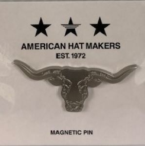 American Hat Makers Silver Longhorn Hat Pin Magnet LONGHORN PIN