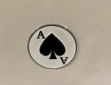 American Hat Makers White with a Black Spade Ace of Spades Pin Magnet GB0006