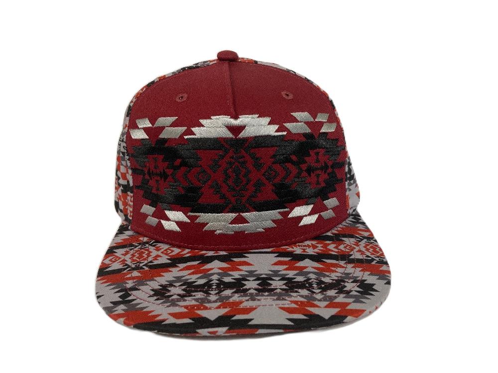 American West Burgundy/Grey Chief Embroidery Trucker Cap 6003B