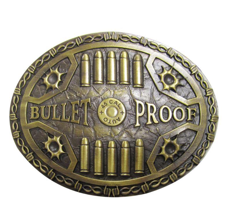 Andwest Antique Brass 'Bullet Proof' Belt Buckle 622-06