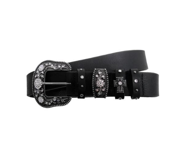 Andwest Black 1.5 inch Multi-Keeper Ladies Belt BLT507-01