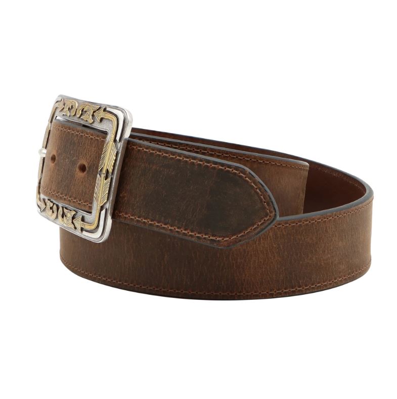 Andwest Brown 1 1/2 Inch Boxed Arrow Men's Buckle Belt BLT249-26