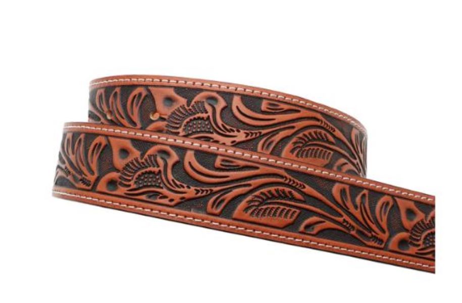 Andwest Tooled Longhorn Buckle Belt BLT242-20