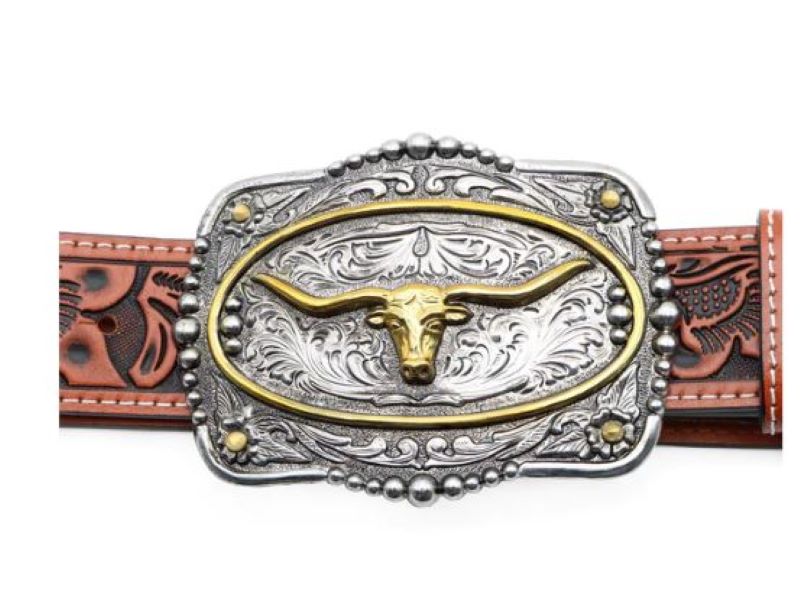 Andwest Tooled Longhorn Buckle Belt BLT242-20