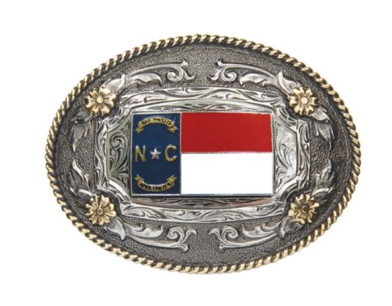 AndWest Two Tone Antique Oval North Carolina Regional Buckle 530-829