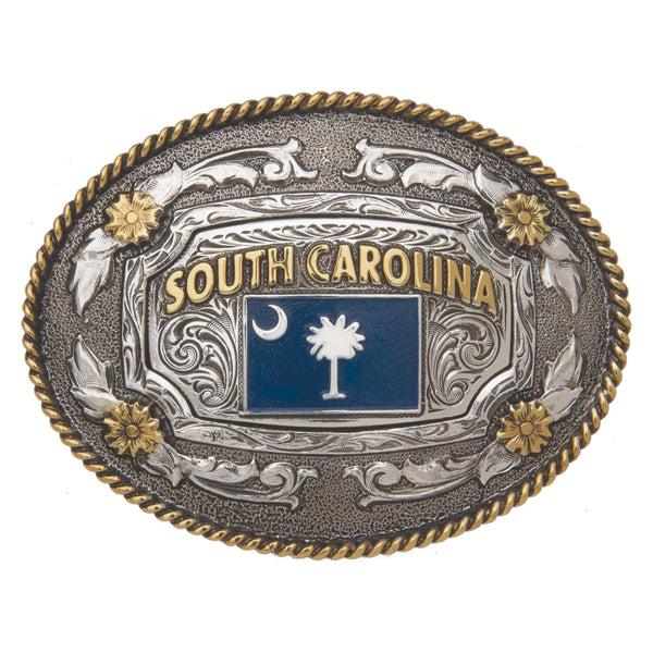 AndWest Two-Tone Antique Oval South Carolina Regional Belt Buckle 530-827