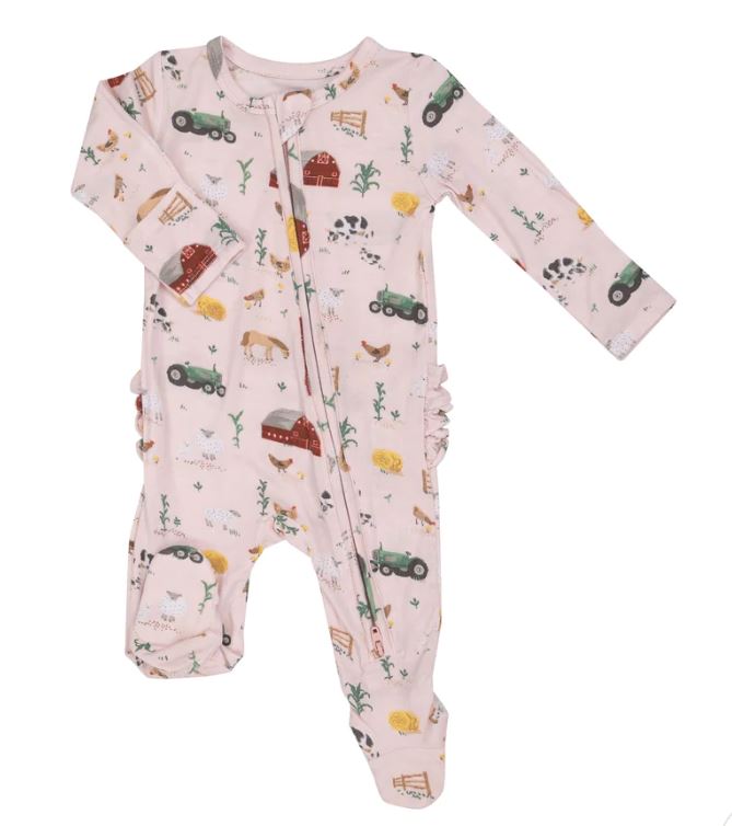 Angel Dear 2-Way Ruffle Back Zipper Infant Footie 653