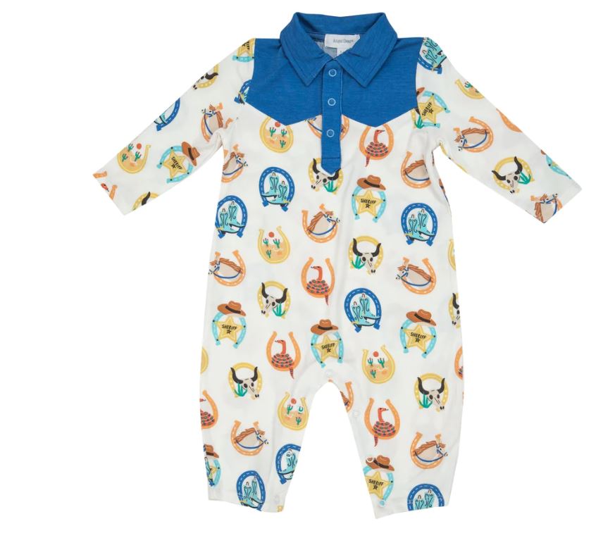 Angel Dear Longsleeve Cowboy Romper 439-WSTRNHS