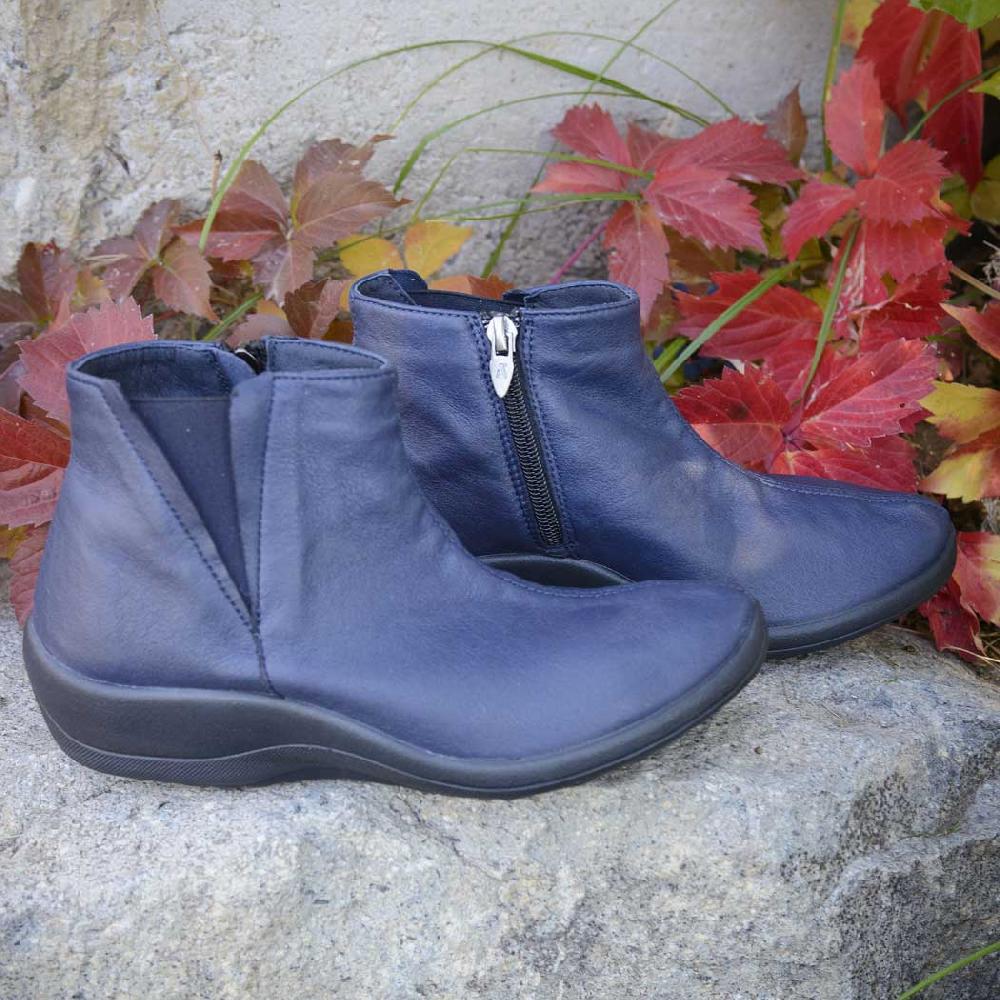Arcopedico Navy Blue Ardales Womens Side Zip Booties 4636-J67