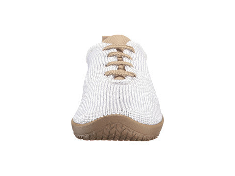 Arcopedico Stretch Knit Lace-Up White/Tan Womens Comfort Shoes 1151-LS-03
