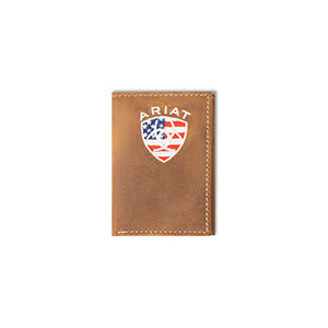 Ariat Aged Bark Men's Trifold Leather Wallet A35548217