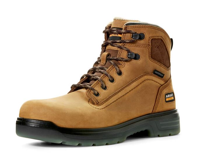 Ariat Aged Bark Tan Turbo 6 Inch Waterproof Mens Work Boots 10032608