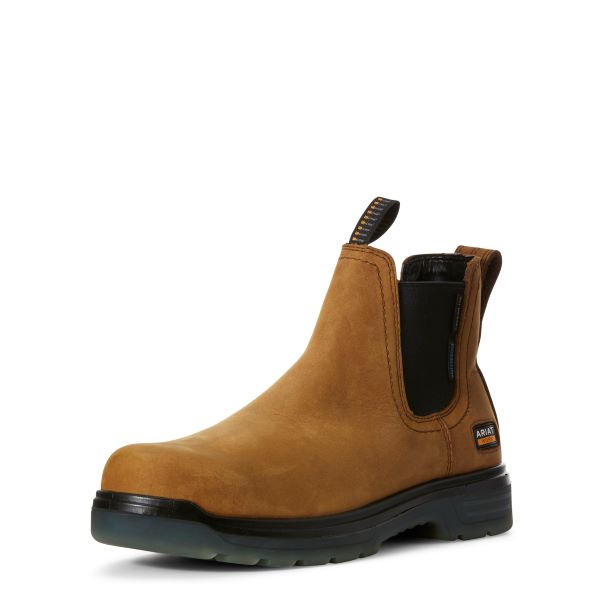 Ariat Aged Bark Turbo Chelsea Waterproof Carbon Toe Mens Work Boots 10027331