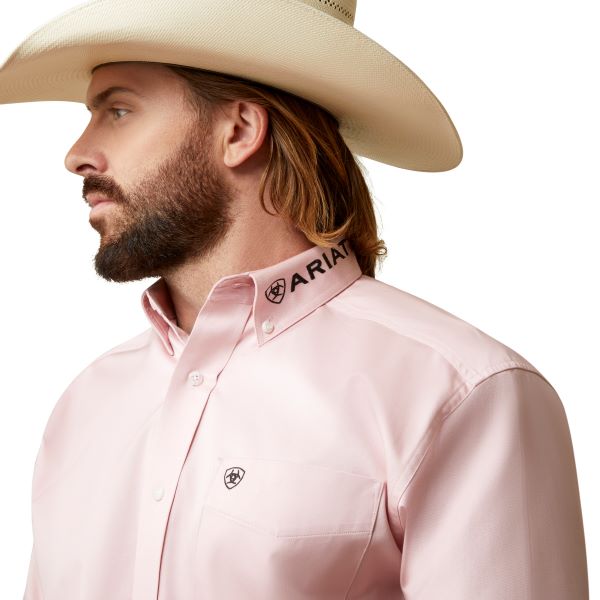 Ariat Almond Blossom/Black Team Logo Twill Classic Fit Men's Button Down Longsleeve Shirt 10044939