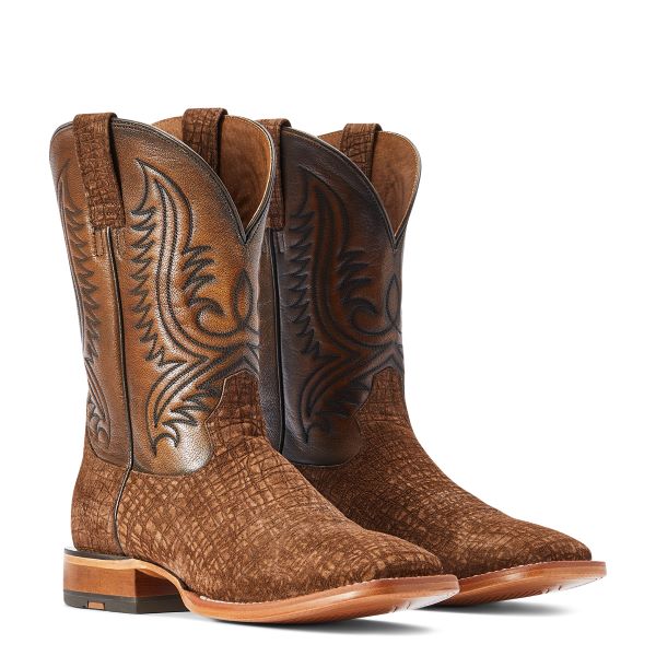 Ariat Antique Tan Hippo Print Circuit Paxton Mens Western Boots 10042407