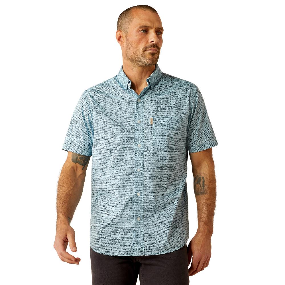 Ariat Aqua Monte Modern Fit Men's Collared Short Sleeve Shirt 10054849