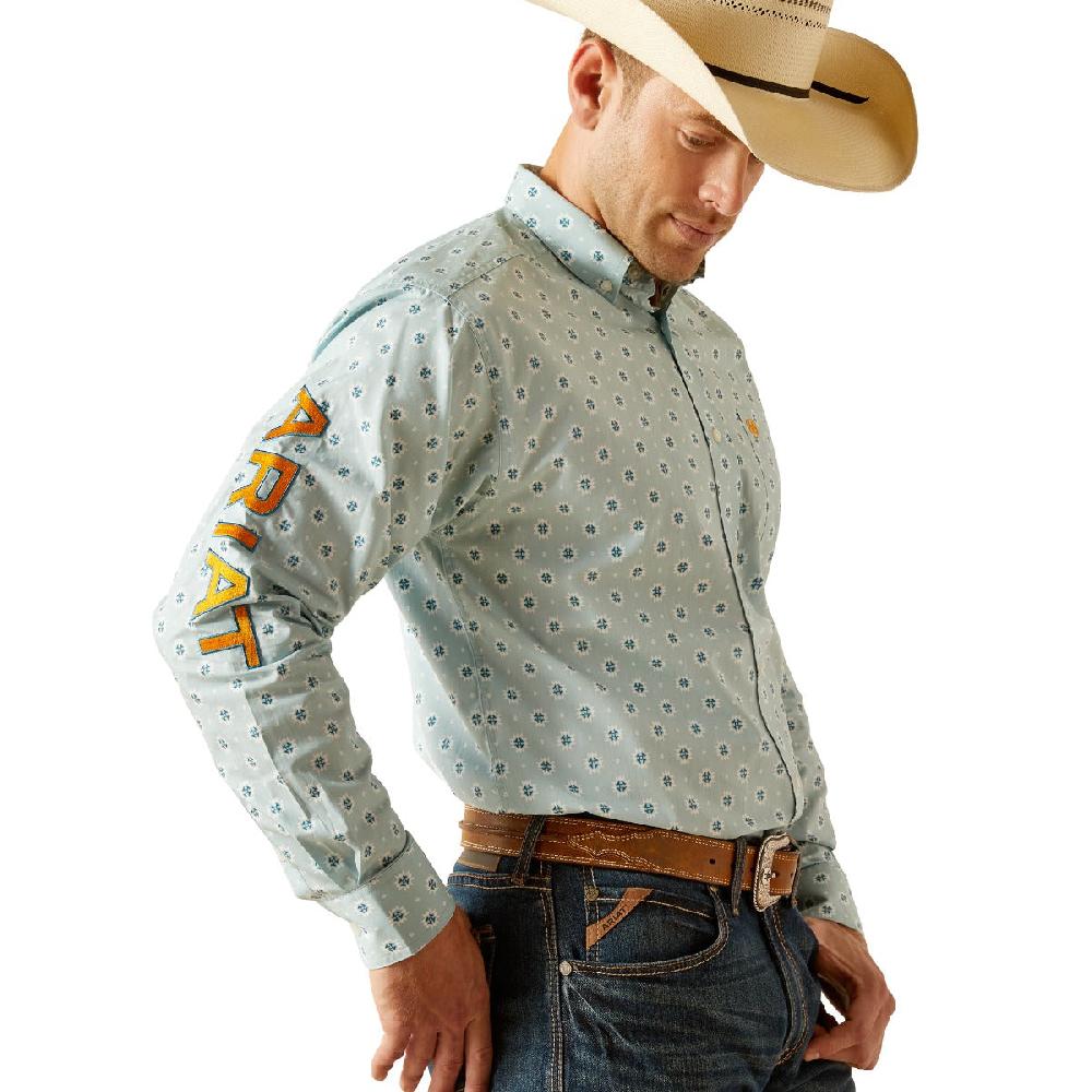 Ariat Aqua Team Colton Classic Fit Men's Longsleeve Collared Button Down Shirt 10051522