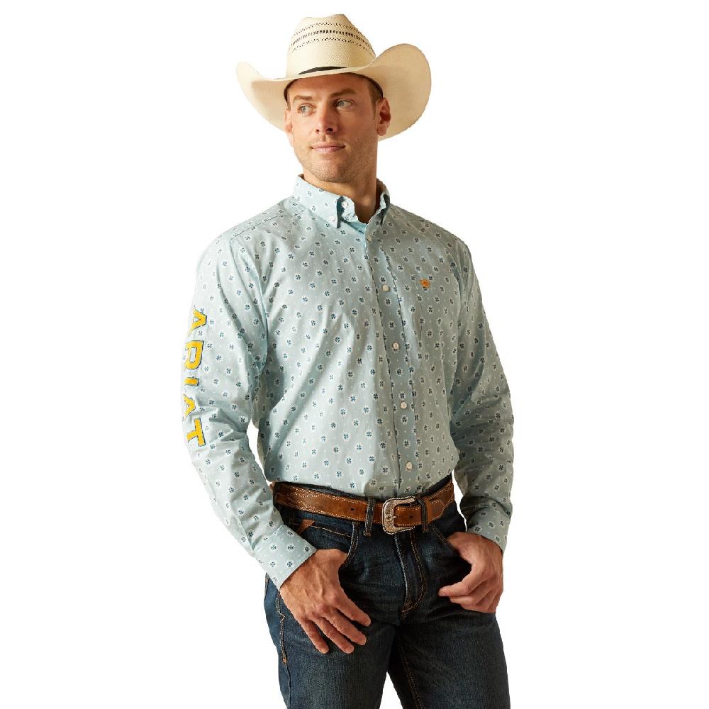 Ariat Aqua Team Colton Classic Fit Men's Longsleeve Collared Button Down Shirt 10051522