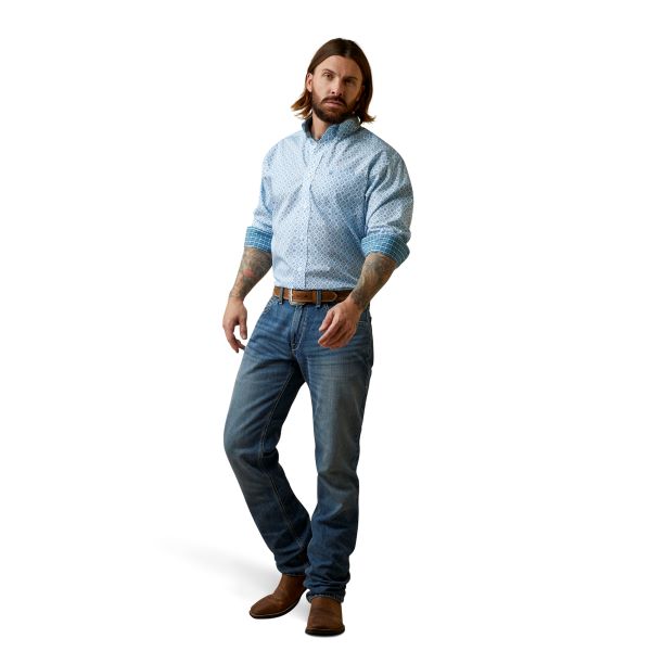 Ariat Aquaville Wrinkle Free Wayne Classic Fit Men's Longsleeve Button Down Shirt 10045054