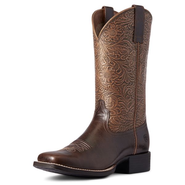 Ariat Arizona Brown Round Wide Square Toe Womens Western Boots 10038420