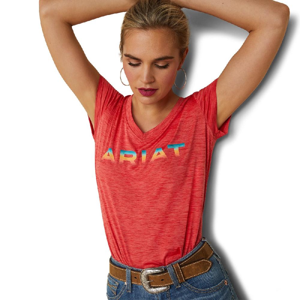 Ariat Aura Orange Laguna Logo Women's Short Sleeve Top 10043609