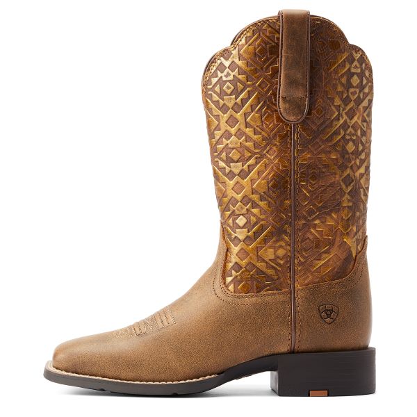 Ariat Bare Brown Round Wide Square Toe Women's Western Boots 10044431
