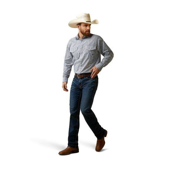 Ariat Bay Blue Oliver Classic Fit Men's Longsleeve Snap Shirt 10044860