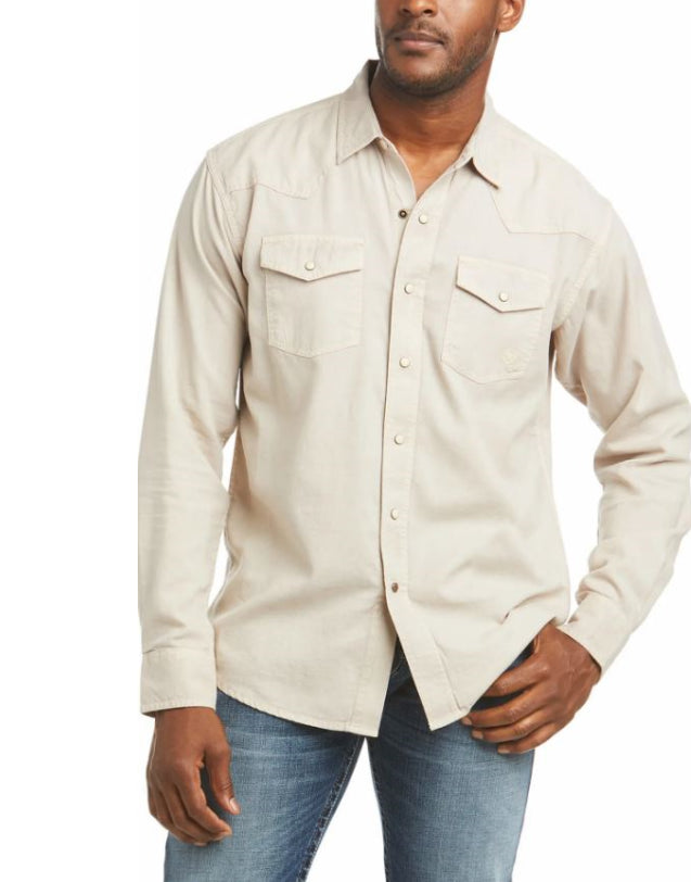 Ariat Beige Ace Retro Men's Longsleeve Shirt 10036233