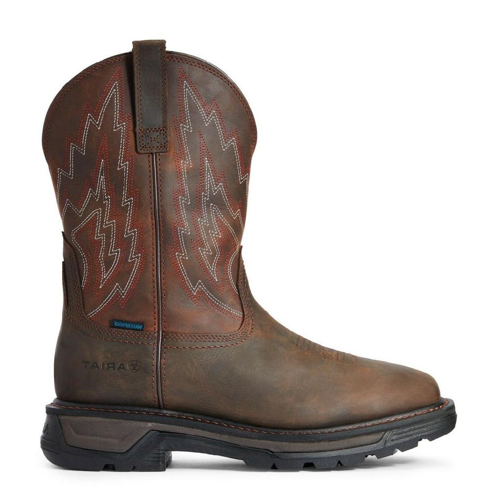 Ariat Big Rig H20 Distressed Brown Mens Western Boots 10033991
