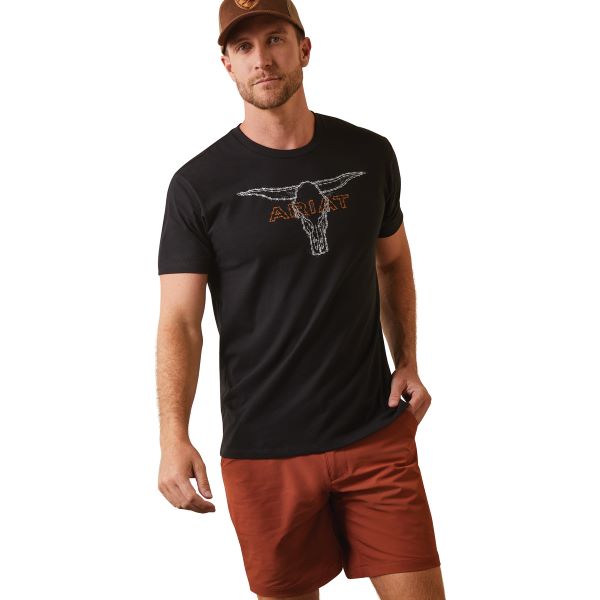 Ariat Black Barbed Wire Steer Men's T-Shirt 10044777