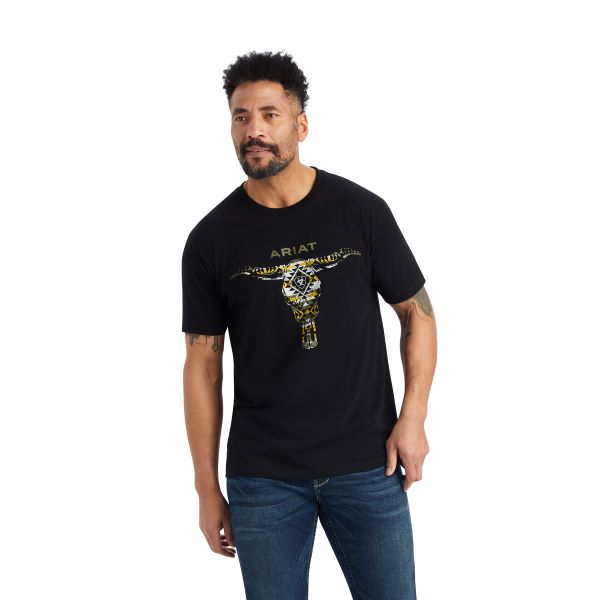 Ariat Black Blanket Skull Mens Tee Shirt 10042646