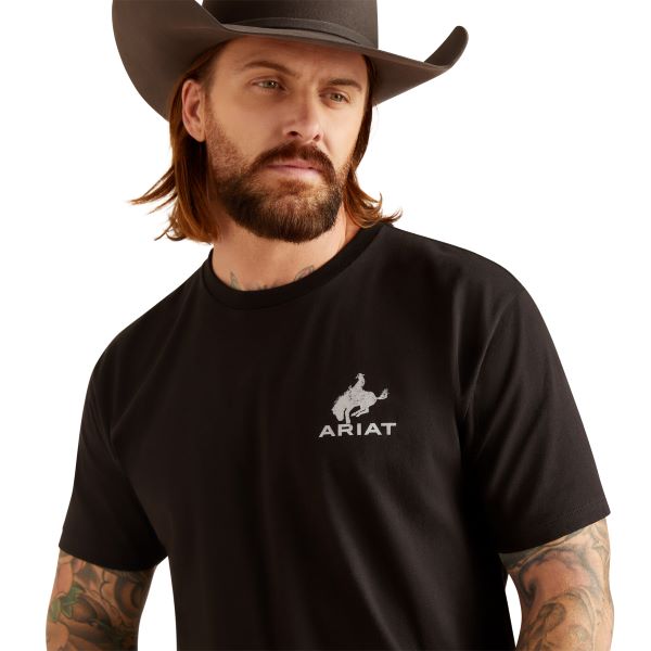 Ariat Black Bronco Flag Men's T-Shirt 10047897