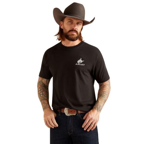 Ariat Black Bronco Flag Men's T-Shirt 10047897
