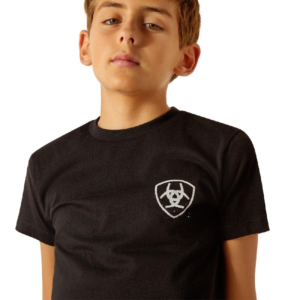 Ariat Black Cactus Flag Boys Short Sleeve T-Shirt 10051434
